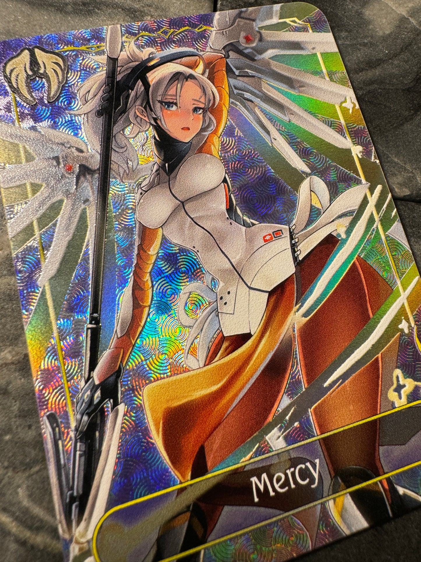 Shadowverse Full Art Textured Holographic Havencraft Overwatch Mercy Leader Card