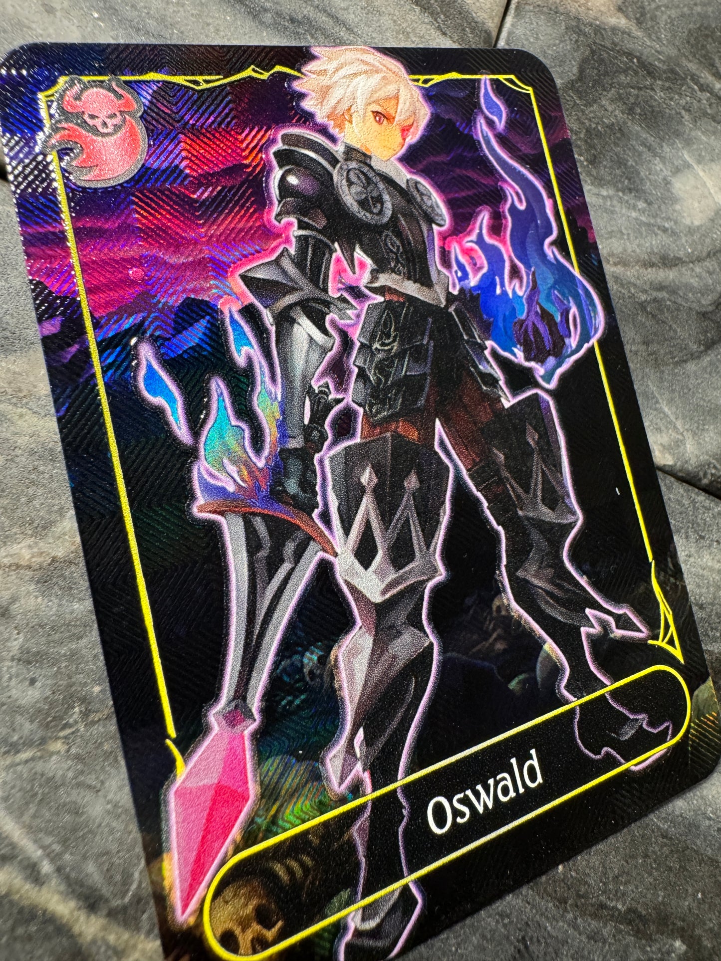 Shadowverse Full Art Textured Holographic Abysscraft Odin Sphere Oswald Leader Card