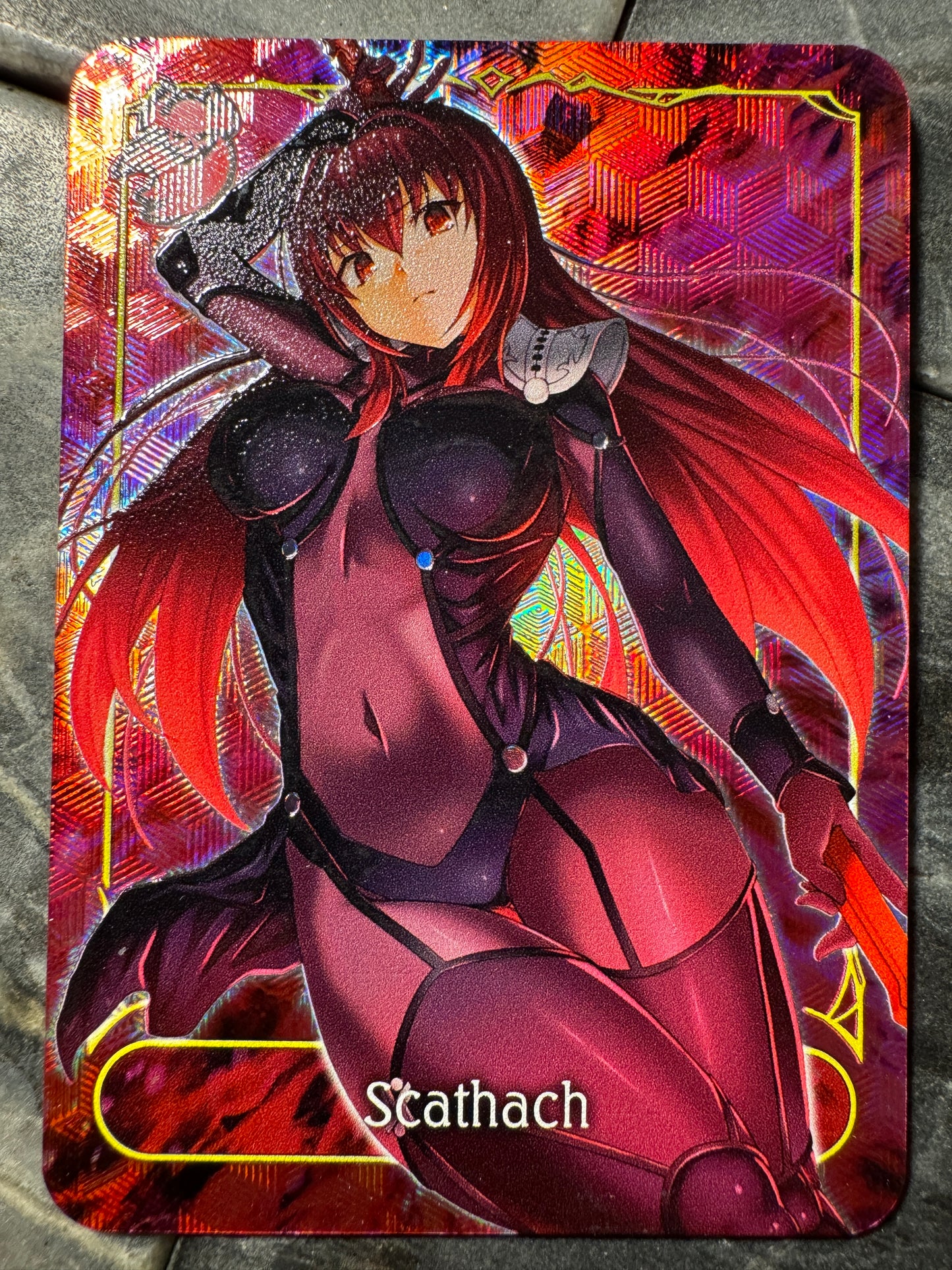 Shadowverse Full Art Textured Holographic Abysscraft Scathach Leader Card