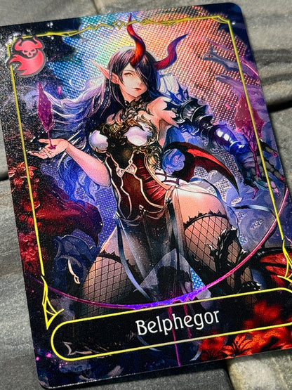 Shadowverse Full Art Textured Holographic Abysscraft Belphegor Leader Card