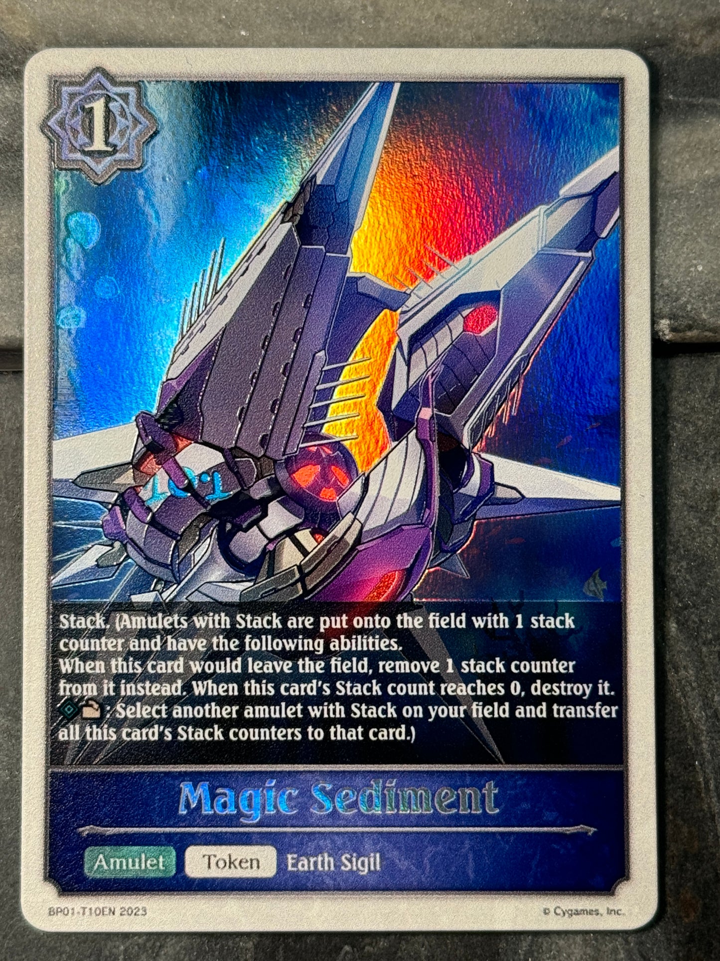 Shadowverse : Custom Textured Holographic Silent Honor Ark Magic Sediment Token