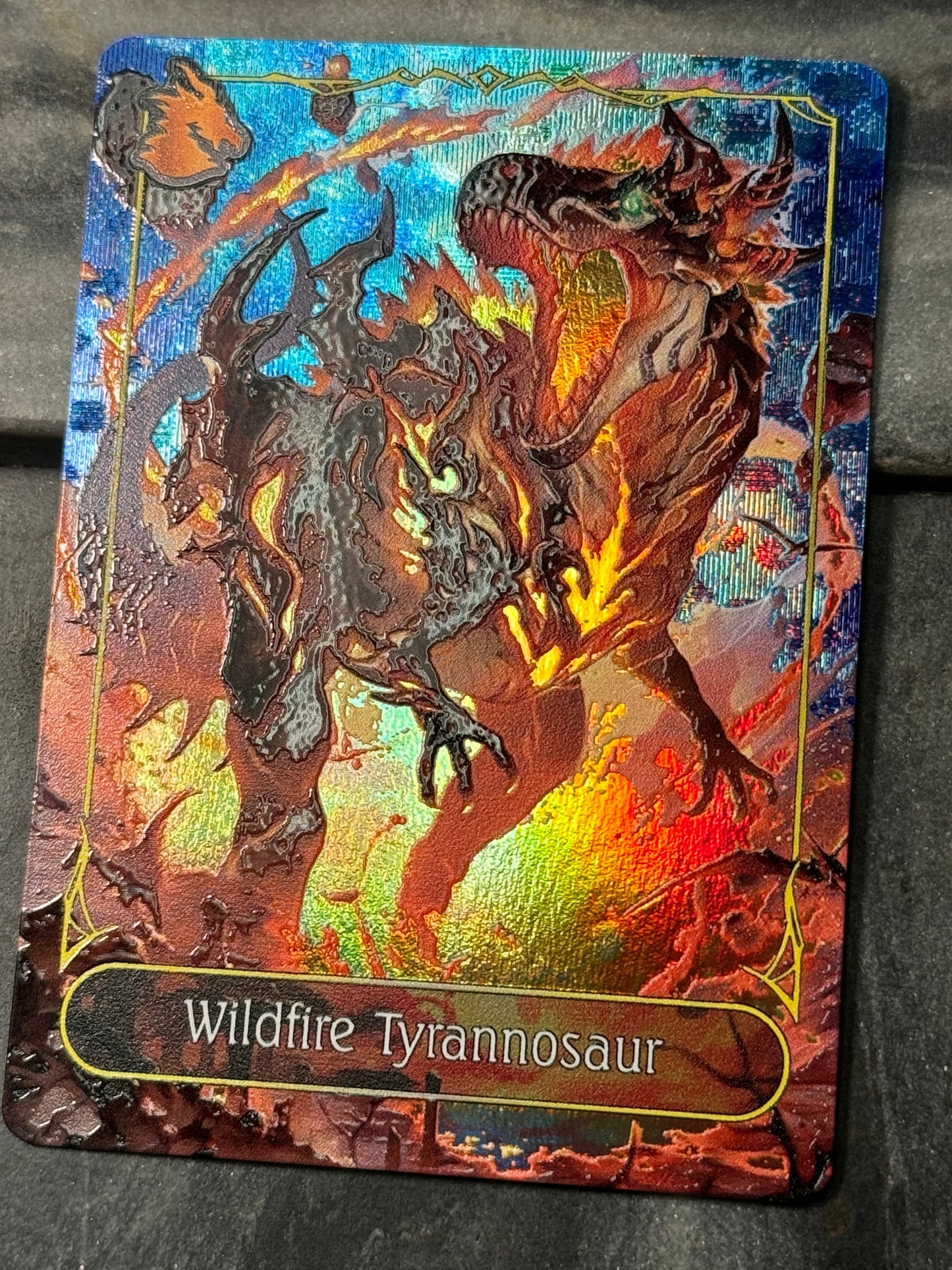 Shadowverse Full Art Textured Holographic Dragoncraft Wildfire Tyrannosaur Leader Card