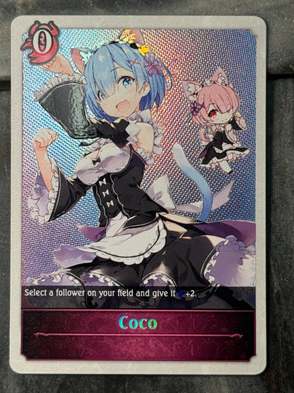 Shadowverse : Custom Textured Holographic Re:Zero Rem Coco Token