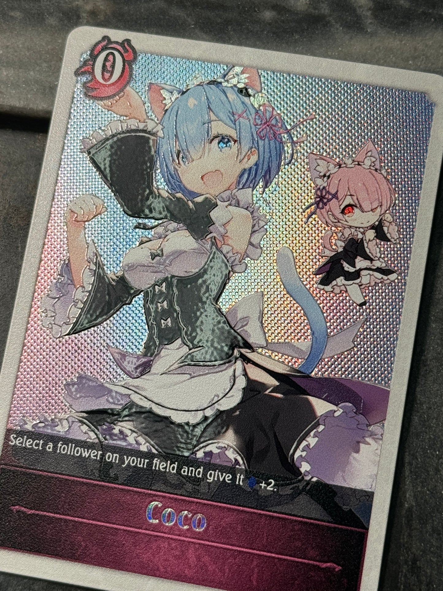 Shadowverse : Custom Textured Holographic Re:Zero Rem Coco Token