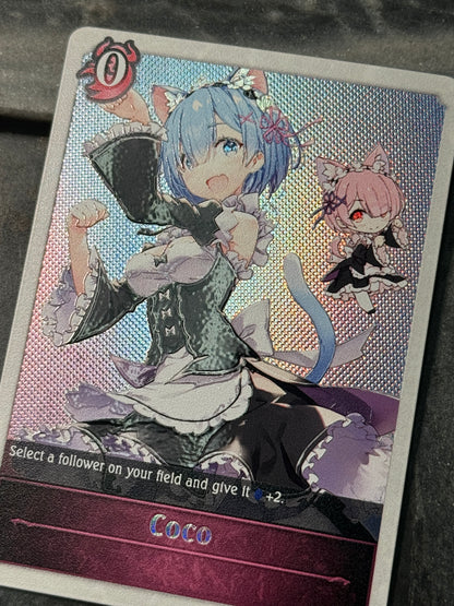 Shadowverse : Custom Textured Holographic Re:Zero Rem Coco Token