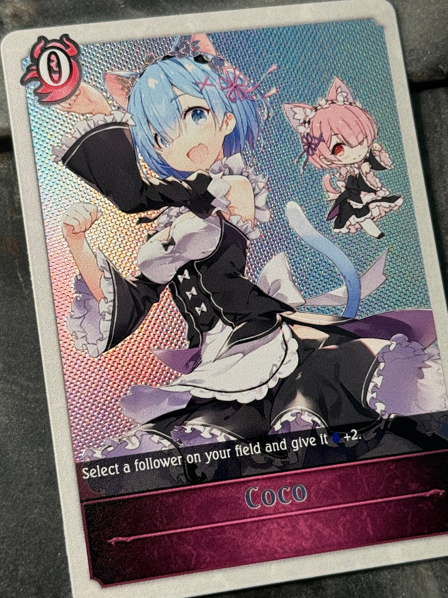 Shadowverse : Custom Textured Holographic Re:Zero Rem Coco Token