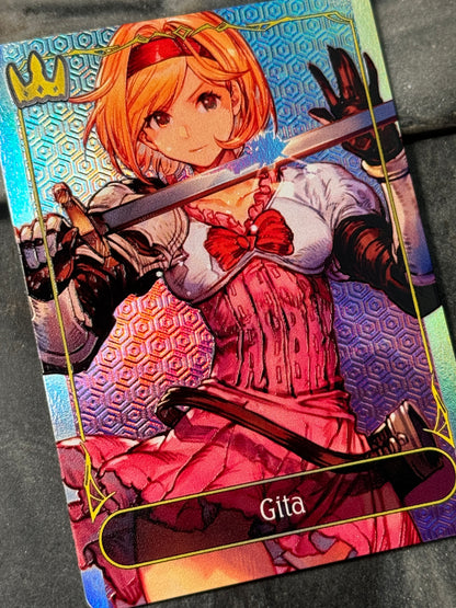 Shadowverse Full Art Textured Holographic Swordcraft Gita Leader Card