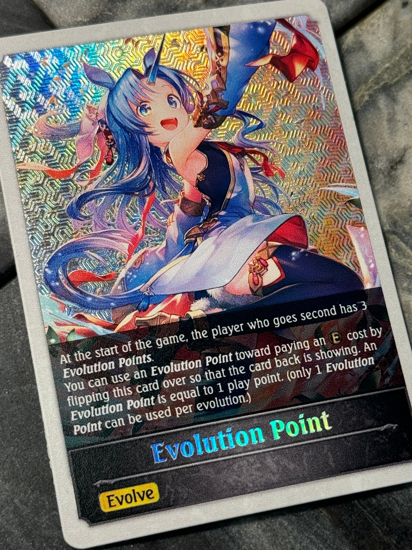 Shadowverse : Full Art Textured Holographic Unica Evolve Point Token