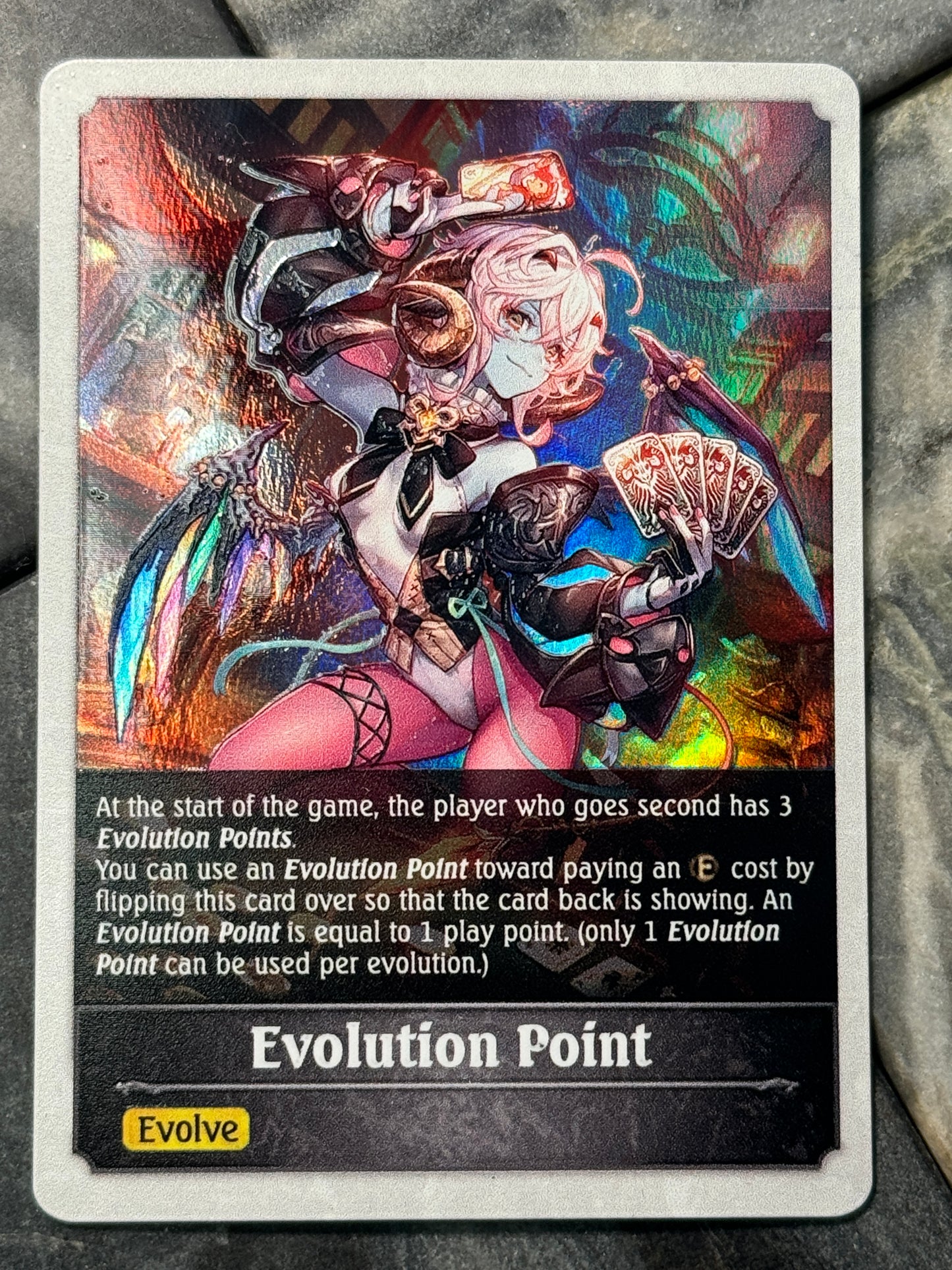 Shadowverse : Full Art Textured Holographic Showdown Demon Evolve Point Token