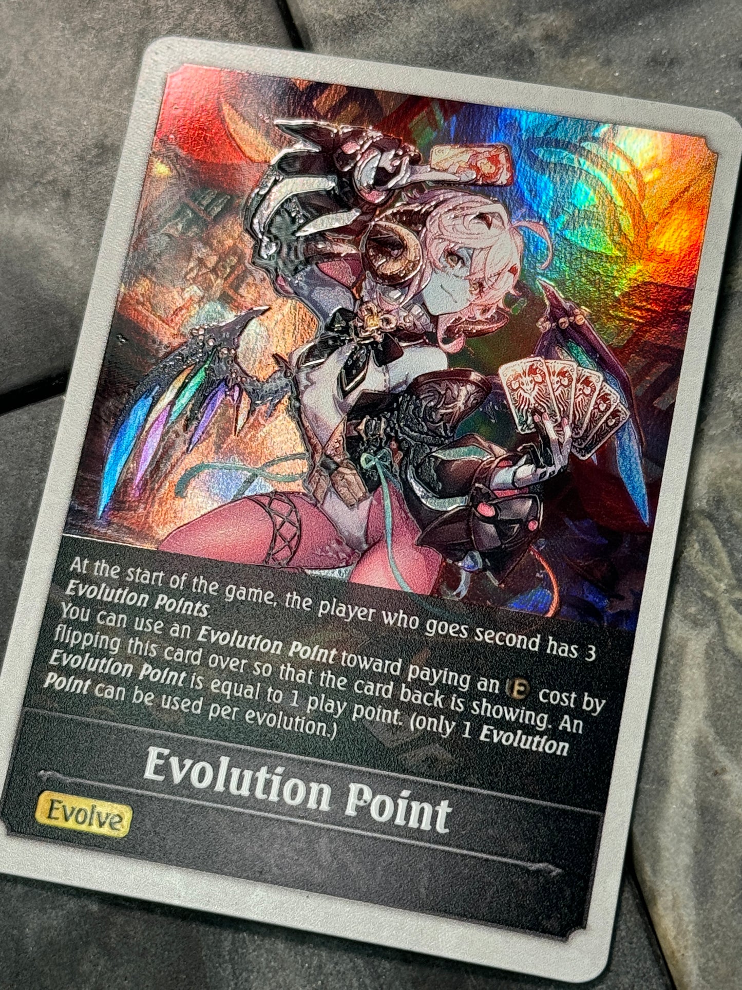 Shadowverse : Full Art Textured Holographic Showdown Demon Evolve Point Token