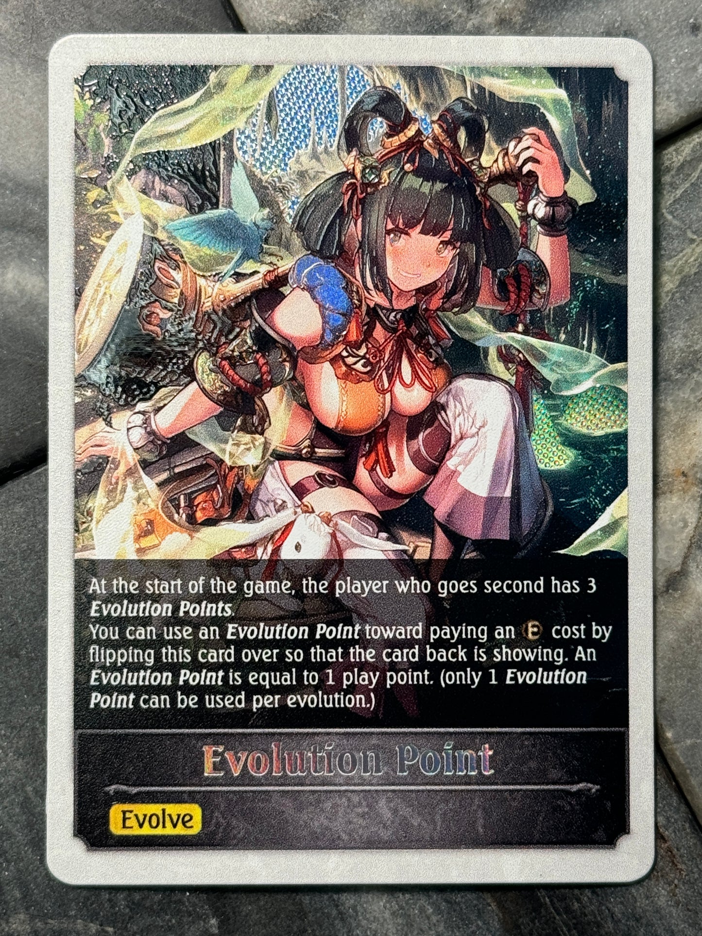 Shadowverse : Full Art Textured Holographic Sukuna Evolve Point Token