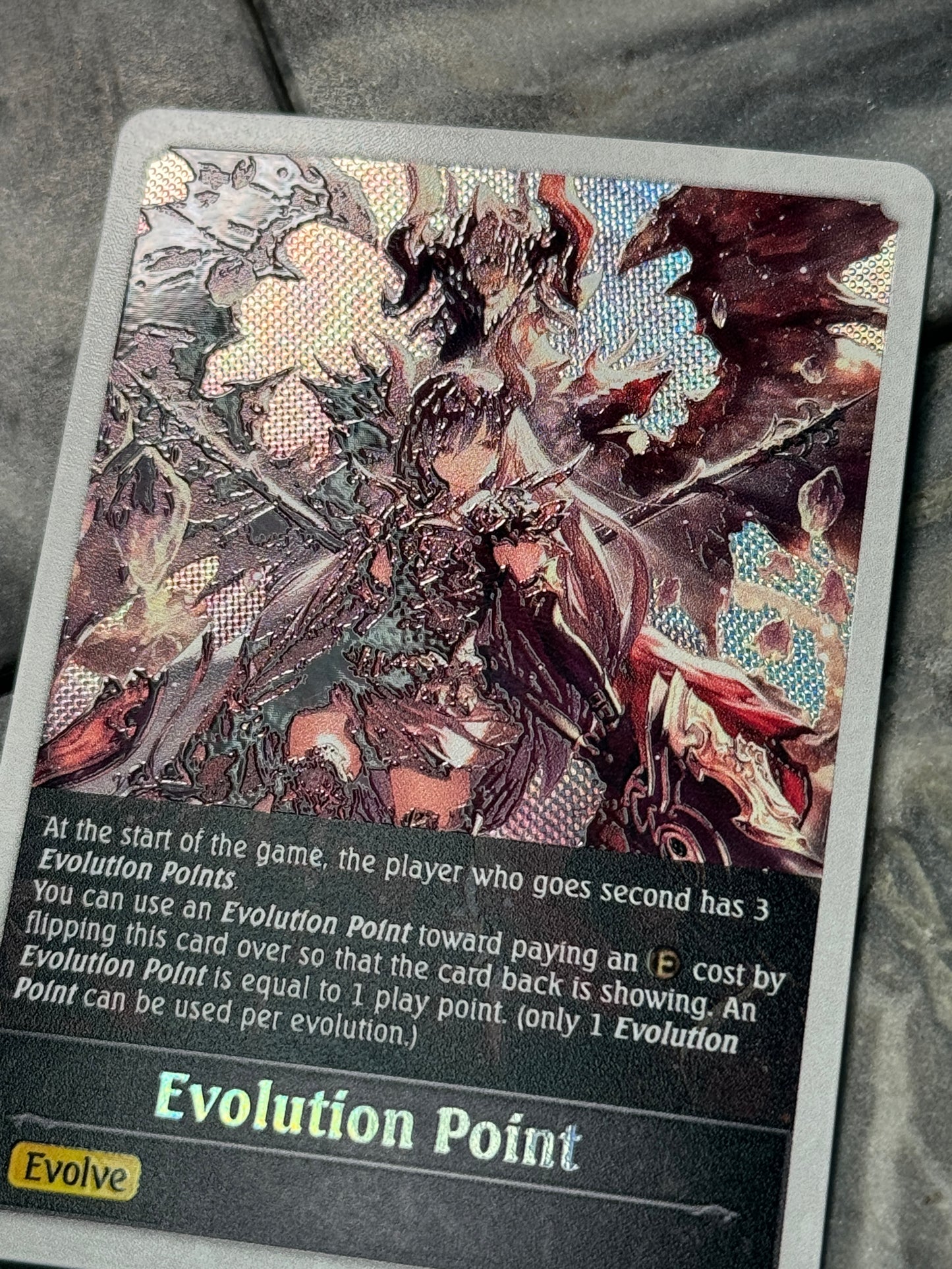 Shadowverse : Full Art Textured Holographic Dark Dragoon Forte Evolve Point Token