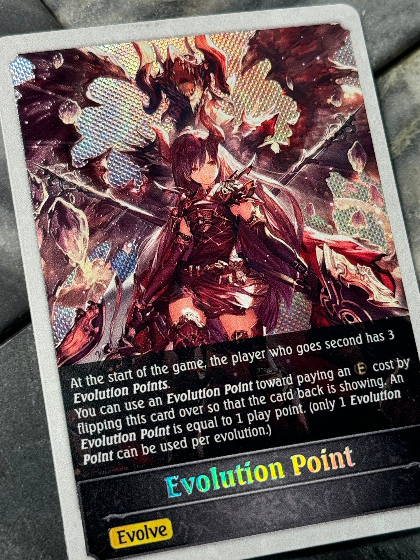 Shadowverse : Full Art Textured Holographic Dark Dragoon Forte Evolve Point Token