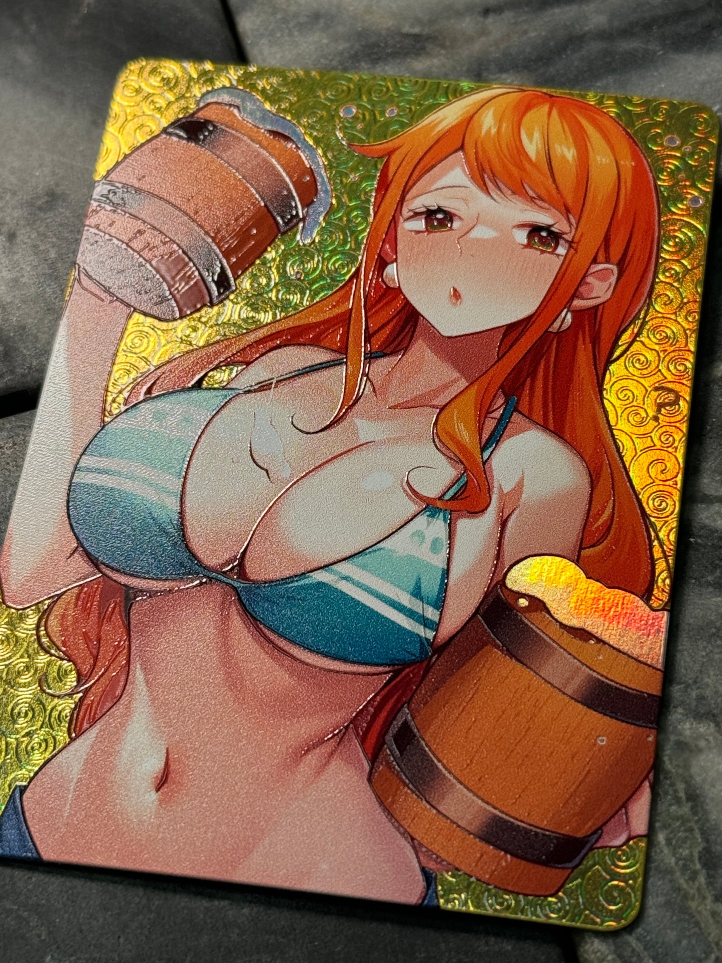 Textured Holographic Nami full art card of culture