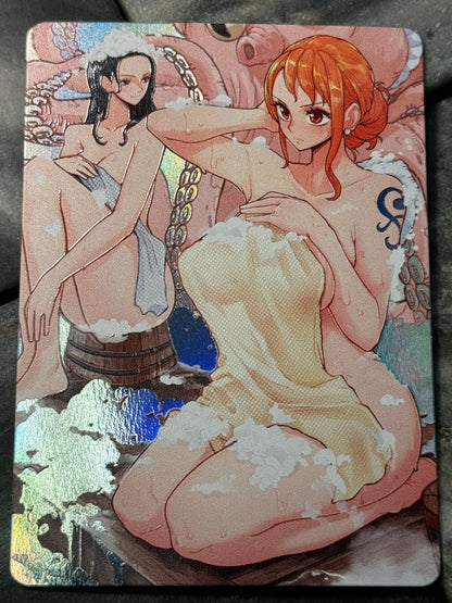 Textured Holographic Nico Robin and nami full art card of culture