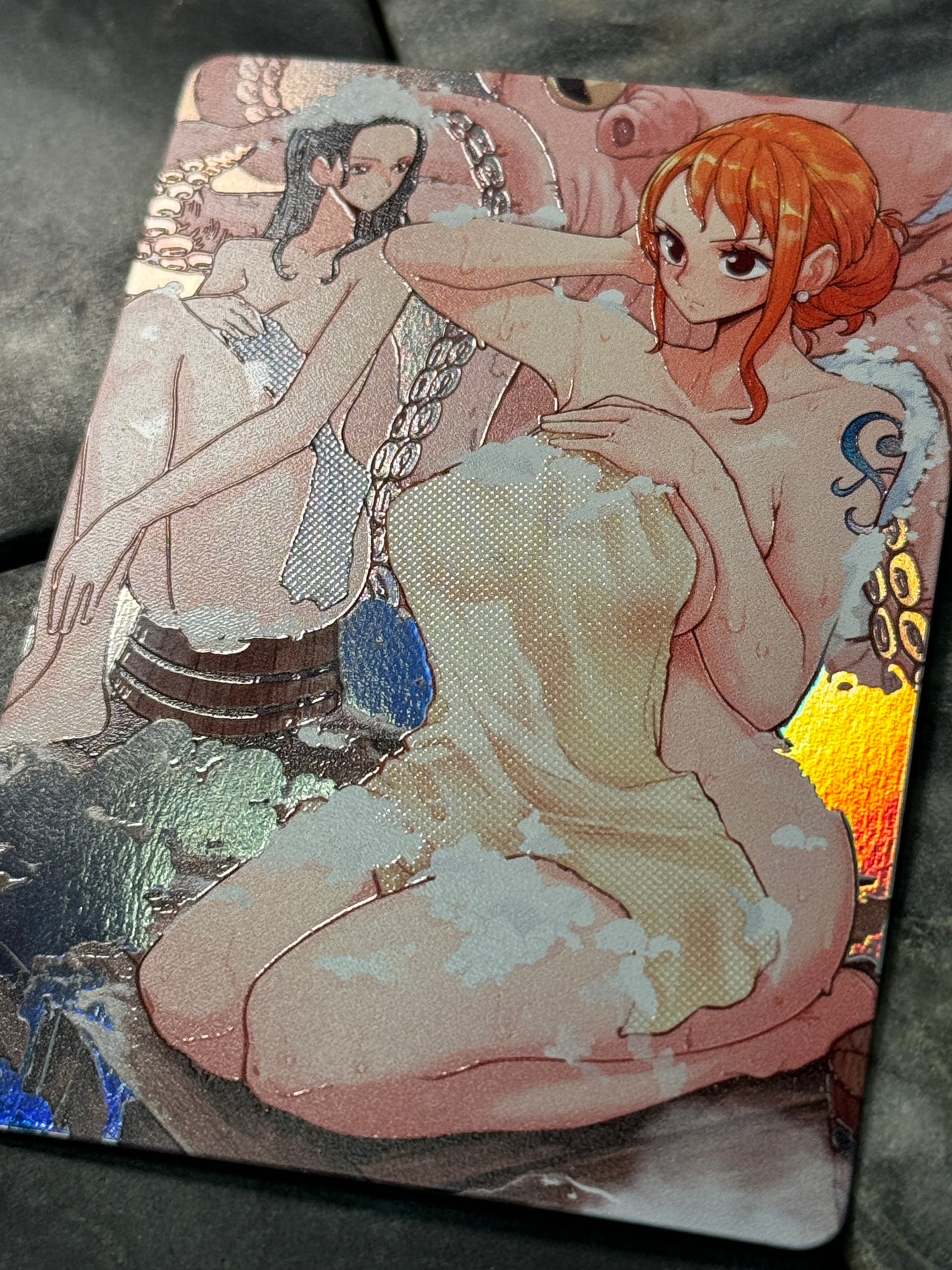 Textured Holographic Nico Robin and nami full art card of culture