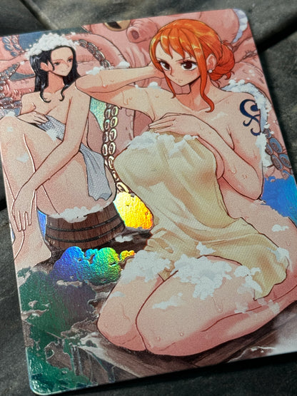 Textured Holographic Nico Robin and nami full art card of culture