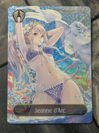 Shadowverse Full Art Textured Holographic Havencraft Jeanne d'Arc Swimsuit Leader Card