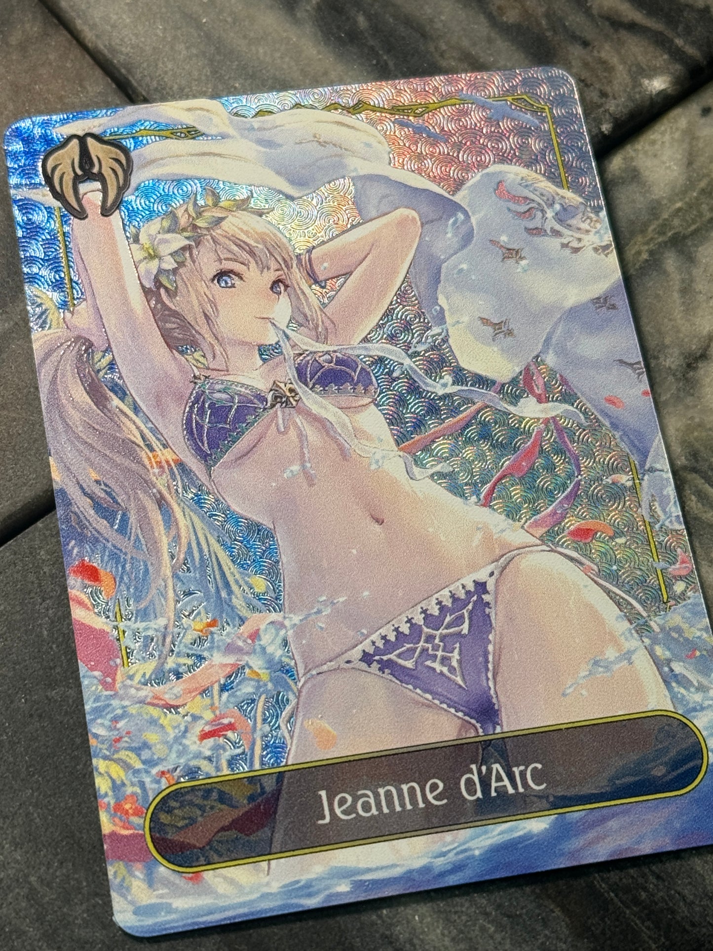 Shadowverse Full Art Textured Holographic Havencraft Jeanne d'Arc Swimsuit Leader Card