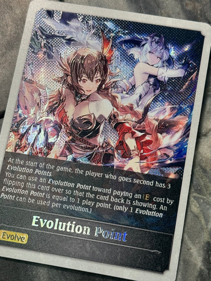 Shadowverse : Full Art Textured Holographic Galmieux and Feline Point Token