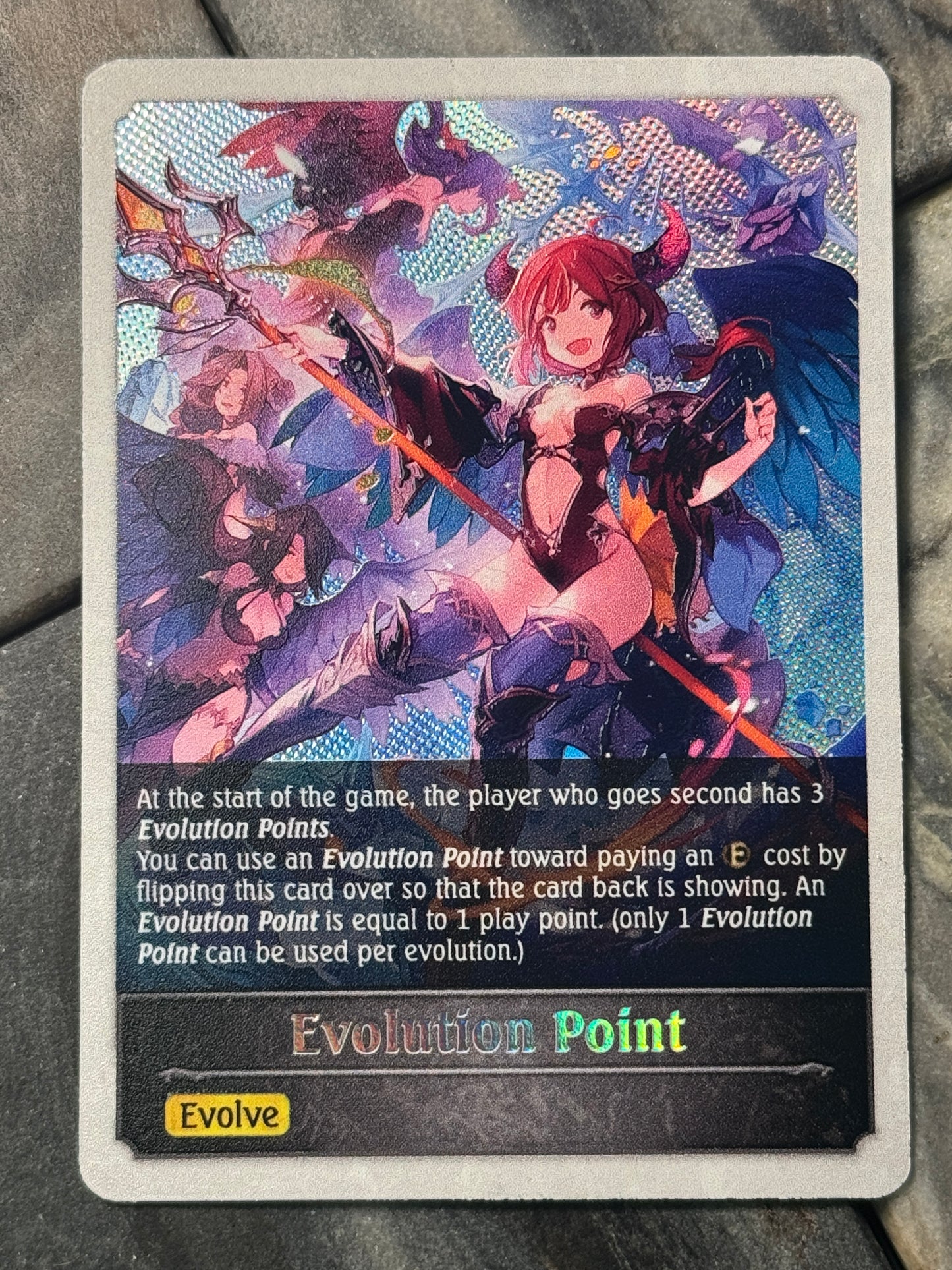 Shadowverse : Full Art Textured Holographic Abyss Angel Mirin Evo Point Token