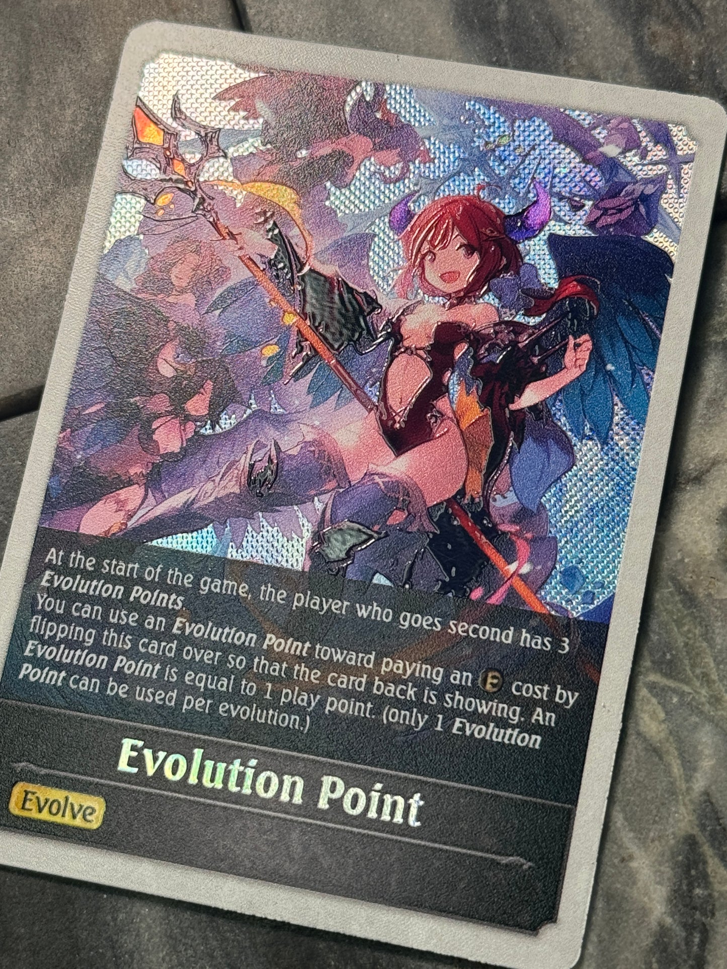 Shadowverse : Full Art Textured Holographic Abyss Angel Mirin Evo Point Token