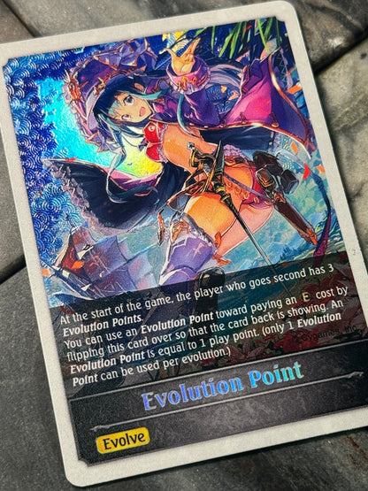 Shadowverse : Full Art Textured Holographic Captain Daughter Evo Point Token