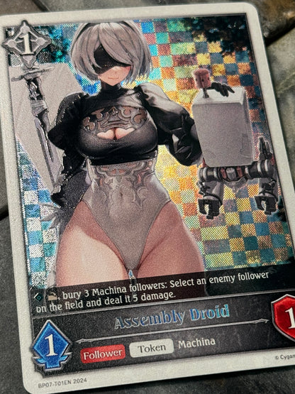 Shadowverse : Full Art Textured Holographic Nier Automata 2b Assembly Droid token