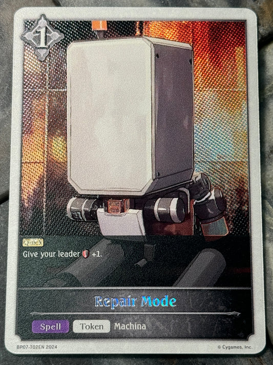 Shadowverse : Full Art Textured Holographic Nier Automata Pod Repair Mode token