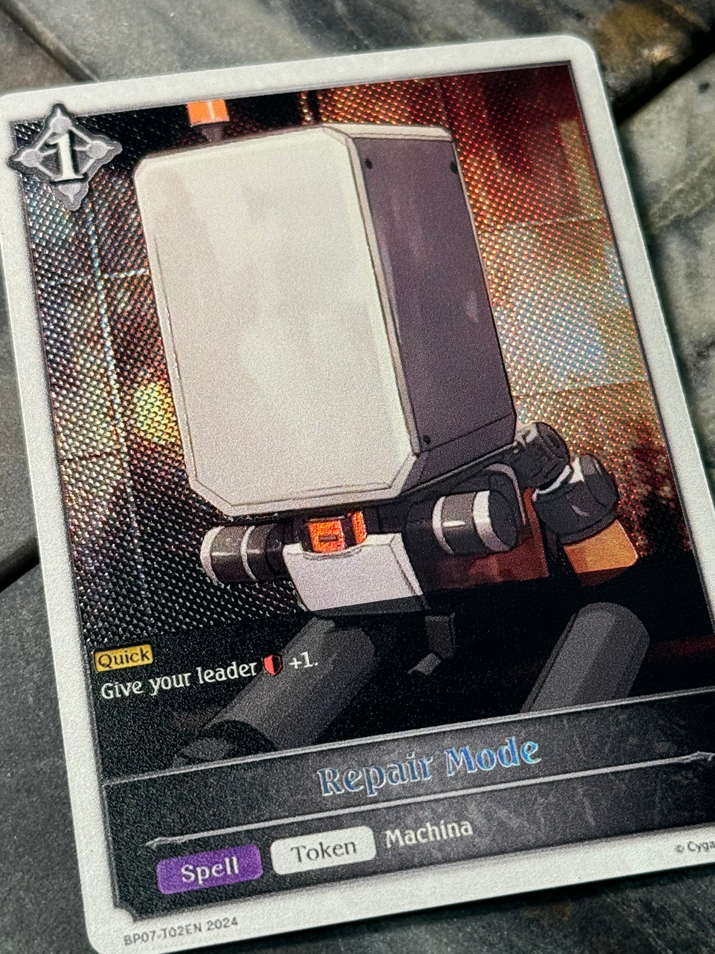 Shadowverse : Full Art Textured Holographic Nier Automata Pod Repair Mode token