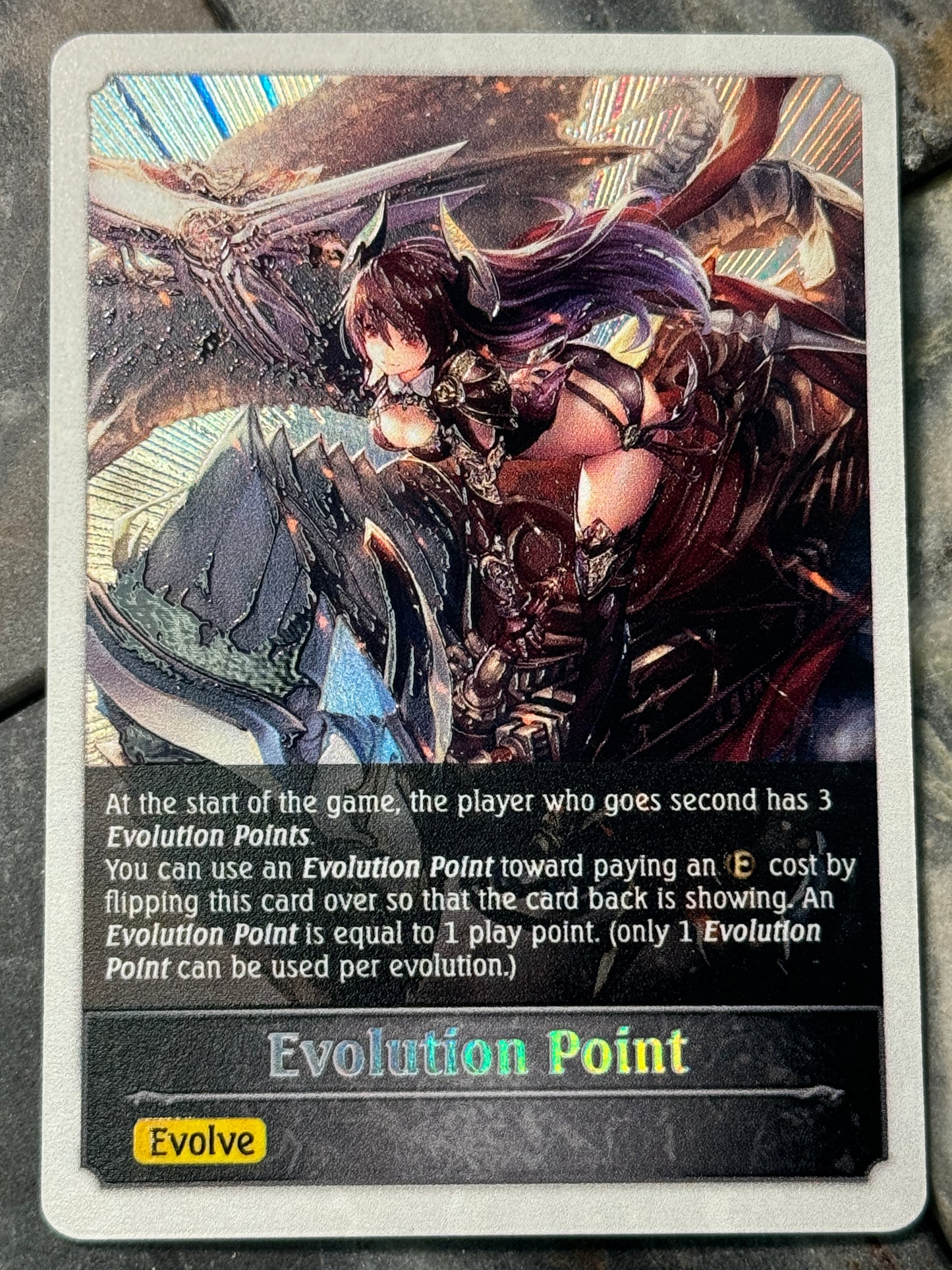 Shadowverse : Full Art Textured Holographic Dark Dragoon Forte Evo Point Token