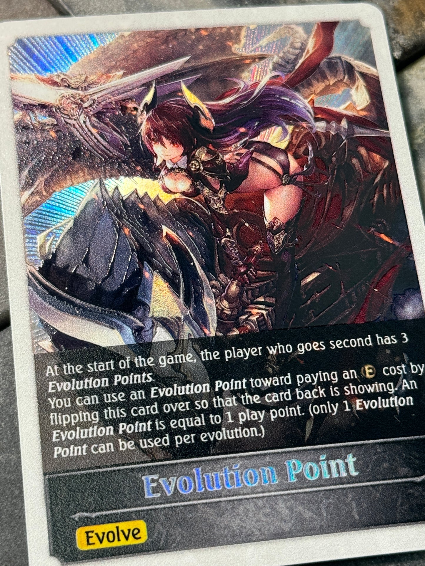 Shadowverse : Full Art Textured Holographic Dark Dragoon Forte Evo Point Token