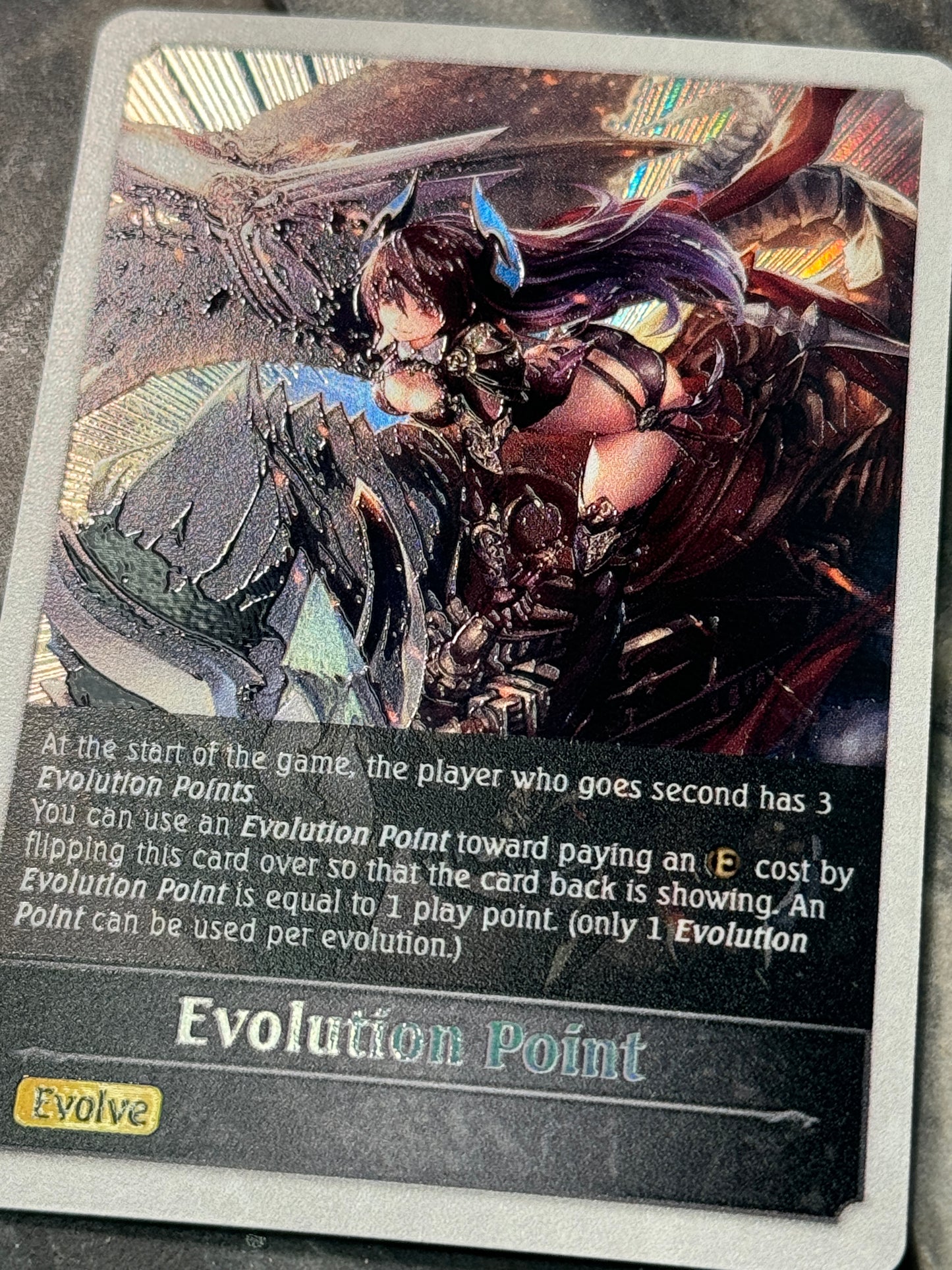 Shadowverse : Full Art Textured Holographic Dark Dragoon Forte Evo Point Token