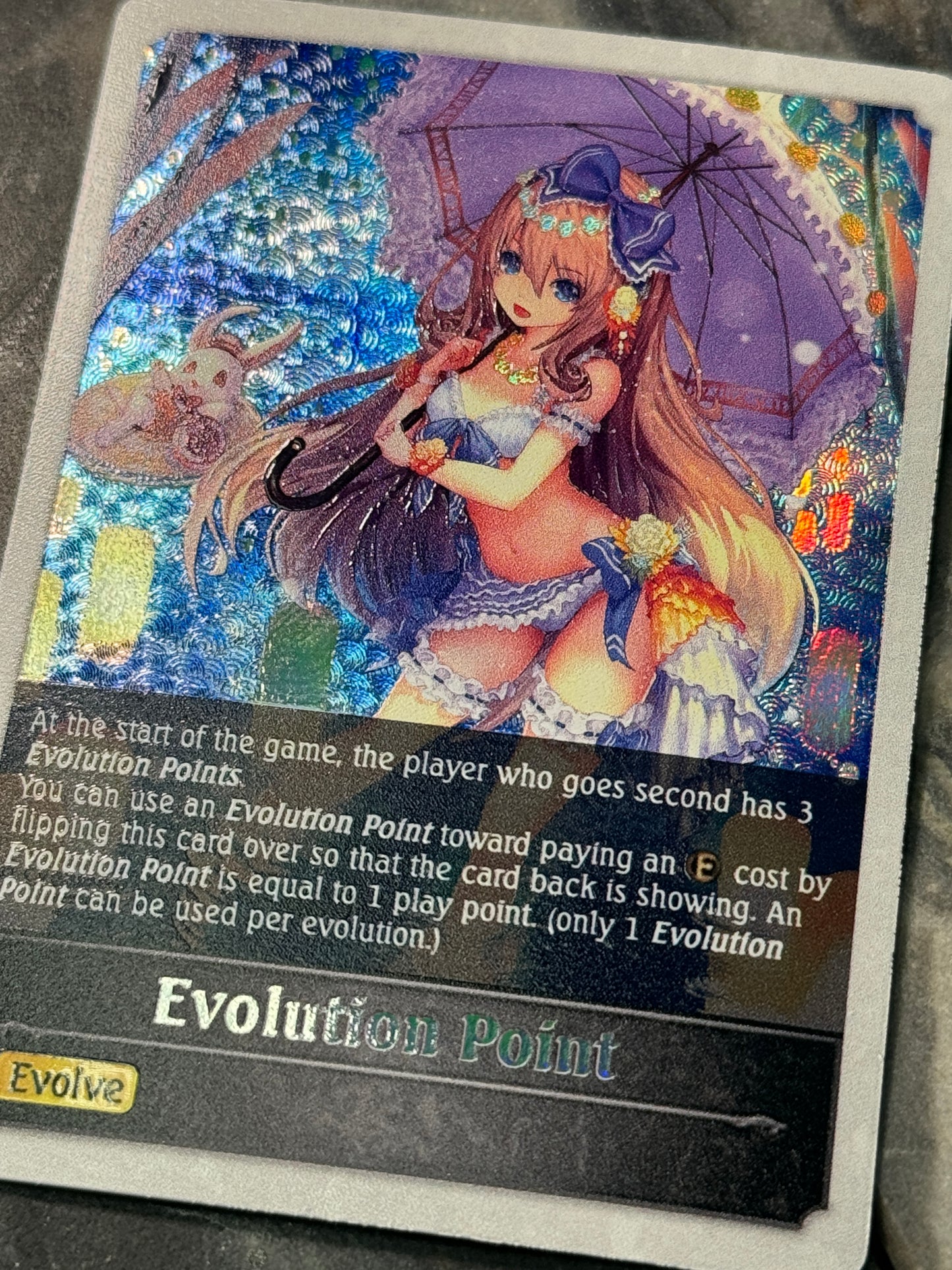 Shadowverse : Full Art Textured Holographic Seaside Memories Alice Evo Point Token