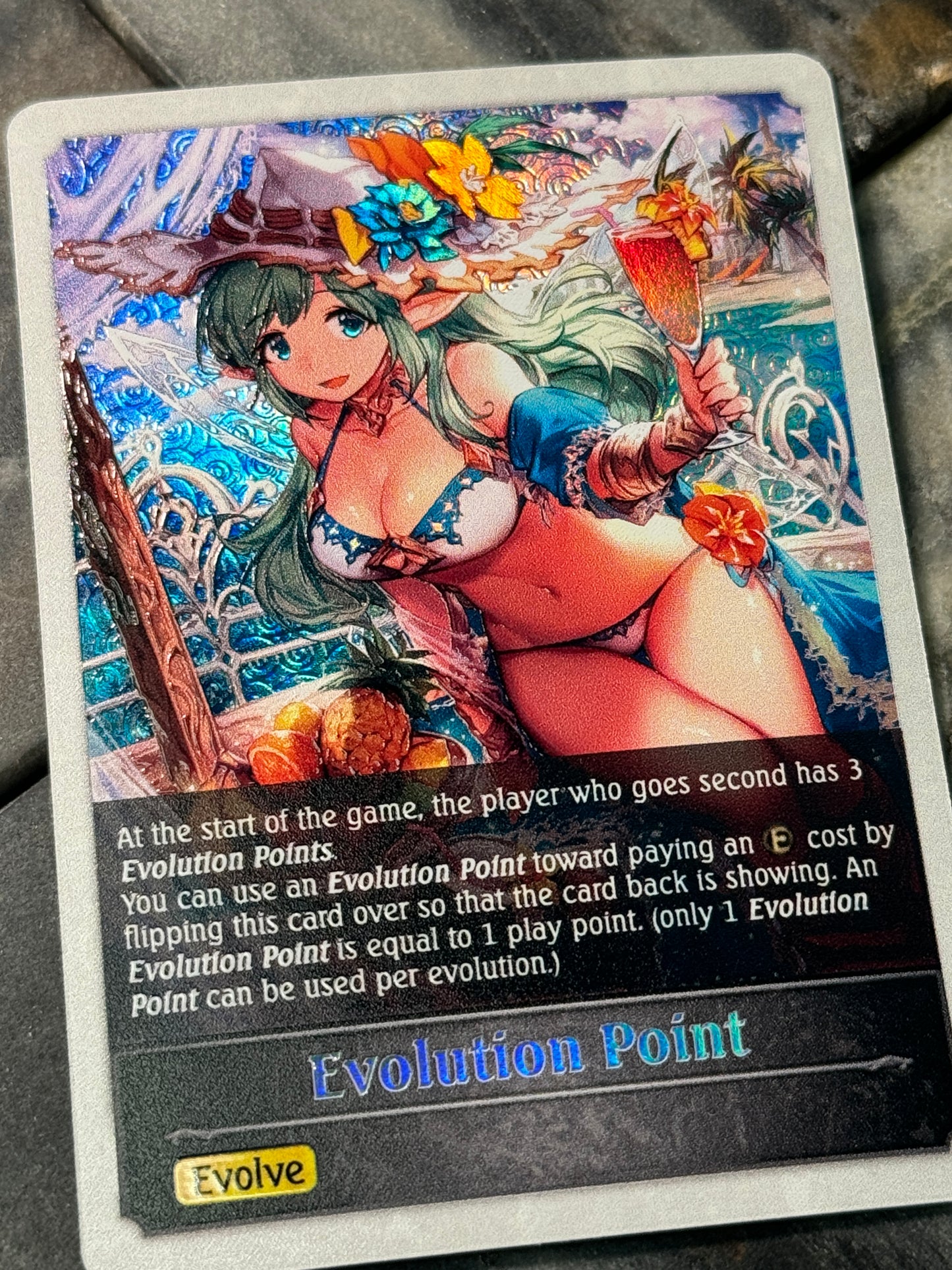 Shadowverse : Full Art Textured Holographic Seaside Memories Waterside Nymph Evo Point Token