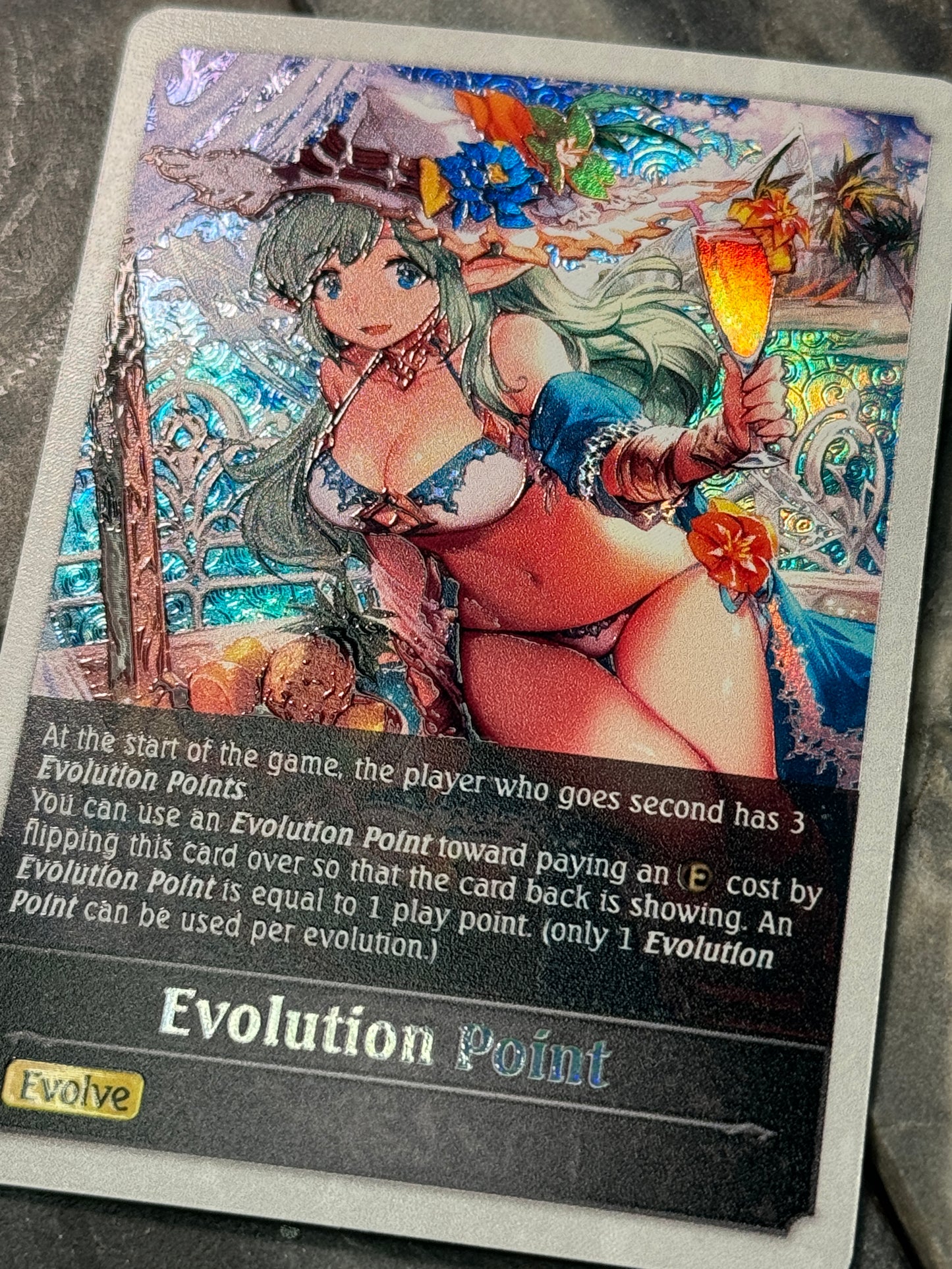 Shadowverse : Full Art Textured Holographic Seaside Memories Waterside Nymph Evo Point Token