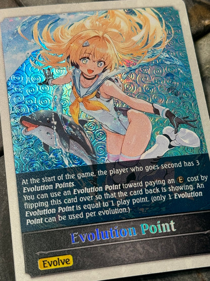 Shadowverse : Full Art Textured Holographic Seaside Memories Ralmia Evo Point Token