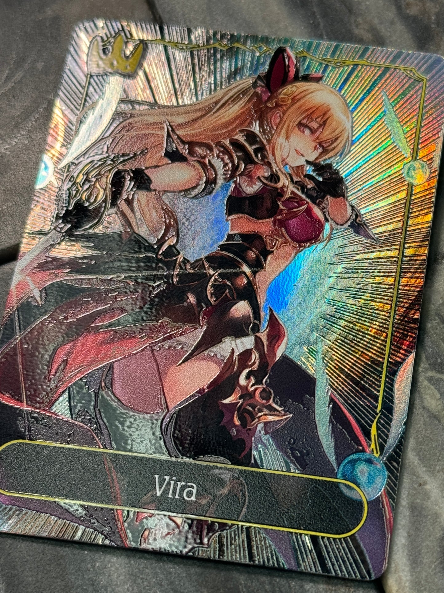 Shadowverse Full Art Textured Holographic Granblue Fantasy Swordcraft Vira Leader Card