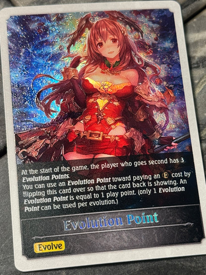 Shadowverse : Full Art Textured Holographic Christmas Charon Evo Point Token