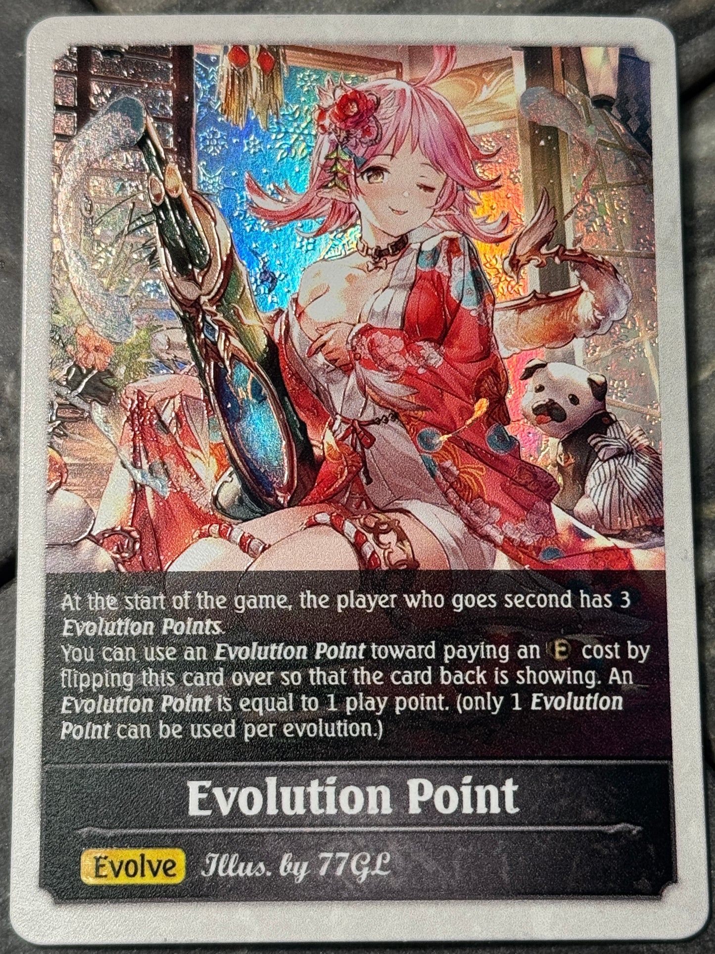 Shadowverse : Full Art Textured Holographic Christmas New Year Pine Evo Point Token