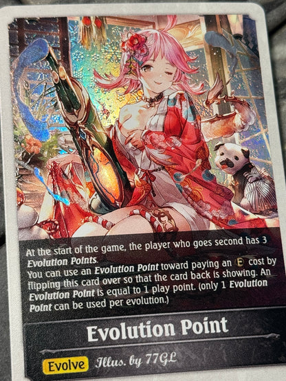 Shadowverse : Full Art Textured Holographic Christmas New Year Pine Evo Point Token