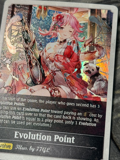 Shadowverse : Full Art Textured Holographic Christmas New Year Pine Evo Point Token