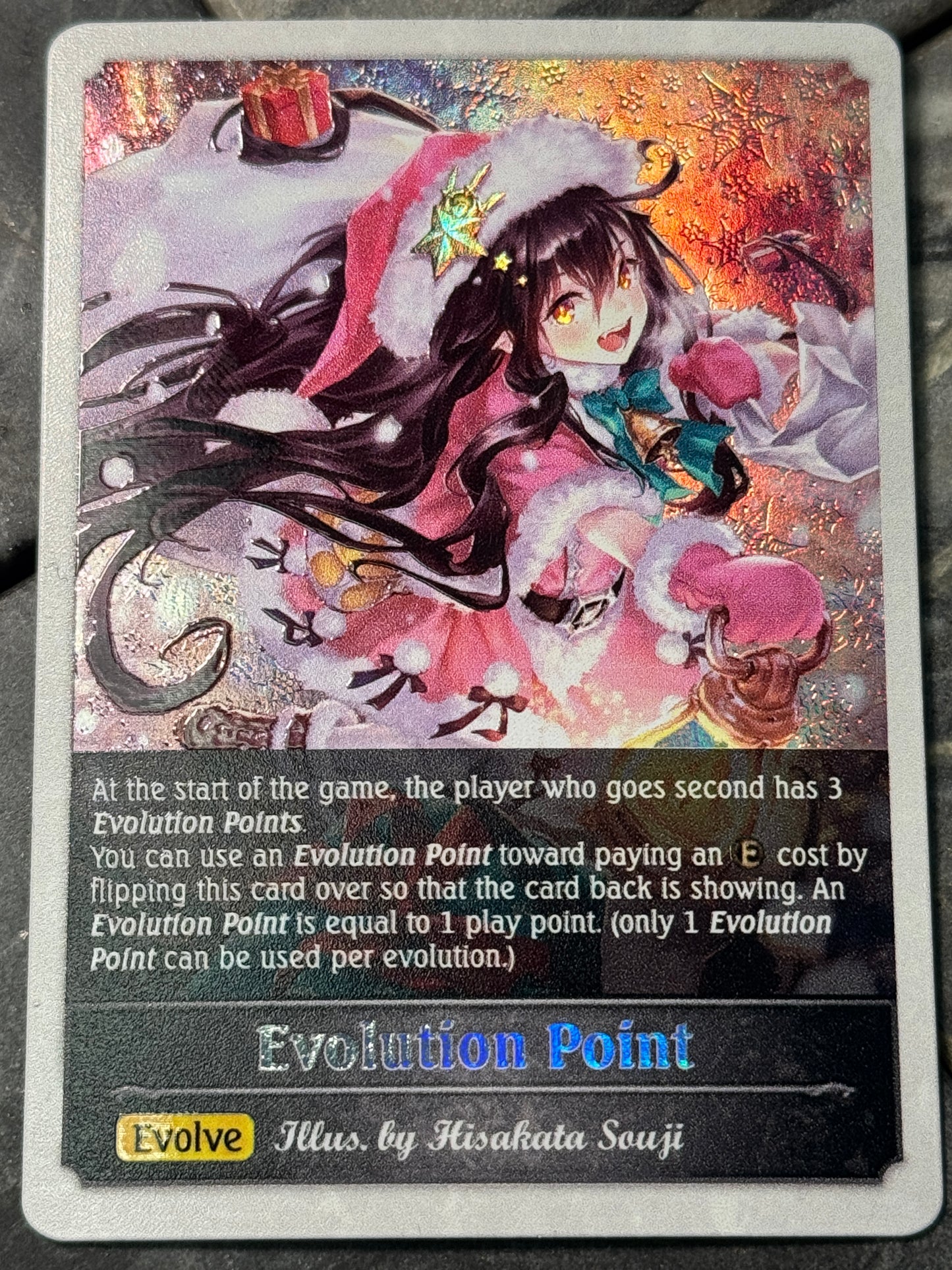 Shadowverse : Full Art Textured Holographic Christmas Holo Evo Point Token