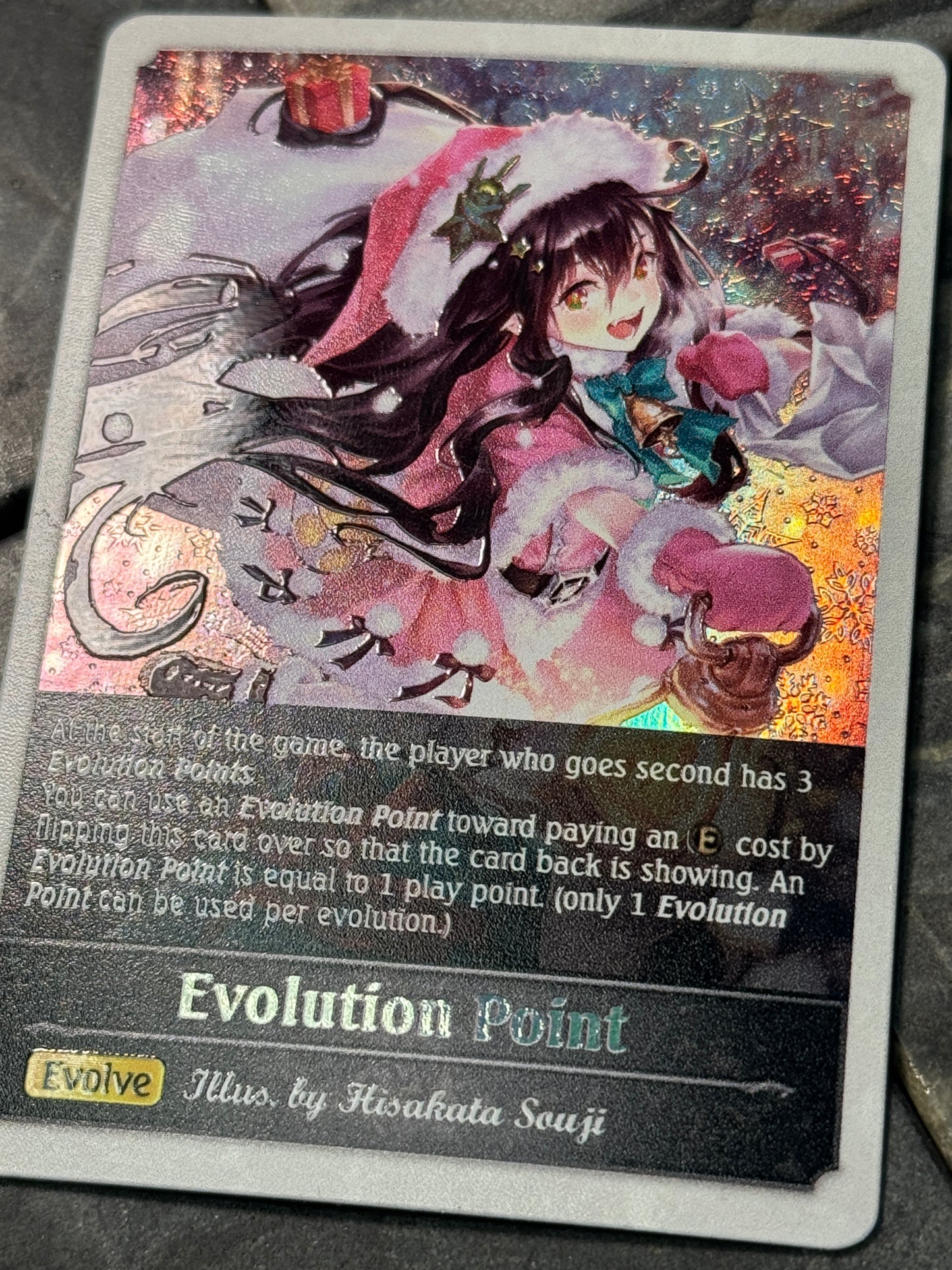 Shadowverse : Full Art Textured Holographic Christmas Holo Evo Point Token