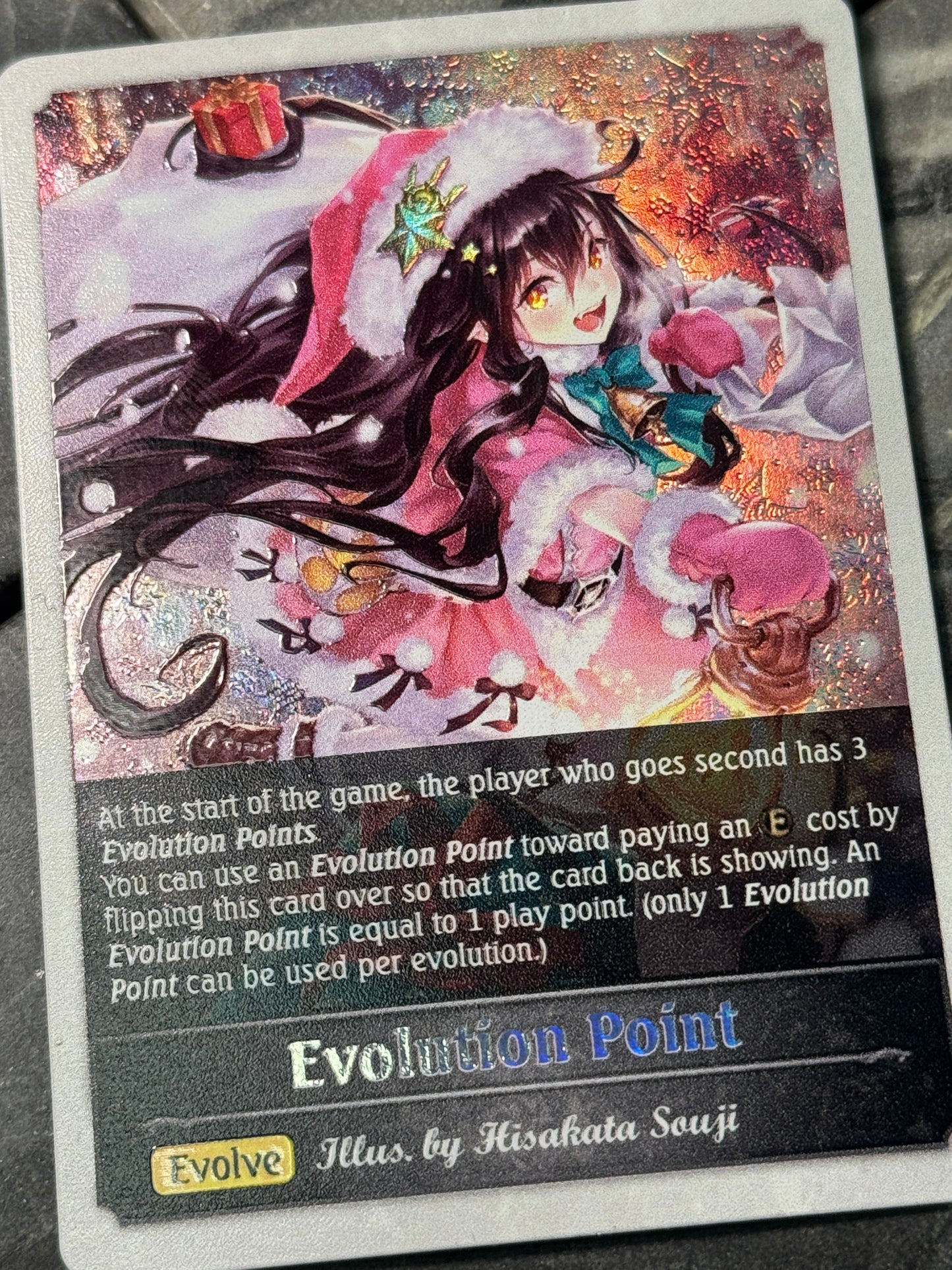 Shadowverse : Full Art Textured Holographic Christmas Holo Evo Point Token