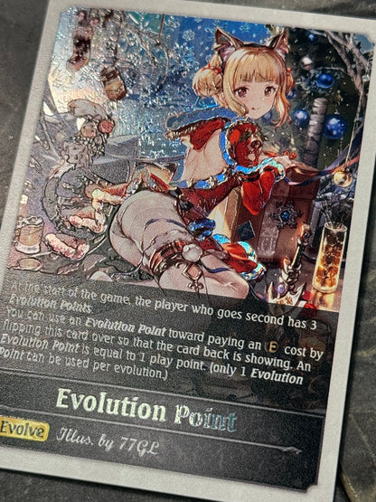 Shadowverse : Full Art Textured Holographic Christmas Katsue Evo Point Token