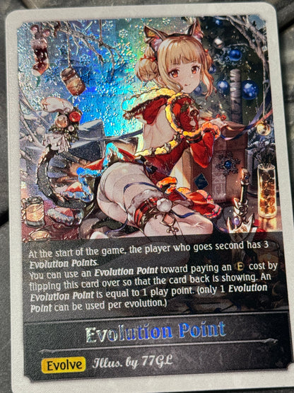 Shadowverse : Full Art Textured Holographic Christmas Katsue Evo Point Token