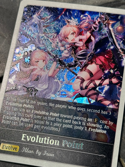 Shadowverse : Full Art Textured Holographic Christmas Heivu and Nilim Evo Point Token