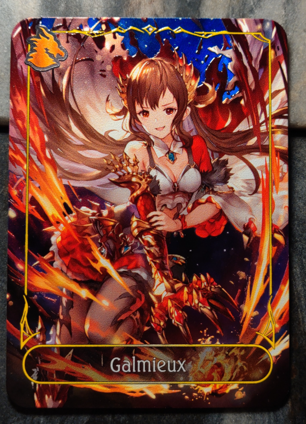 Shadowverse Full Art Textured Holographic Dragoncraft Galmieux Leader Card