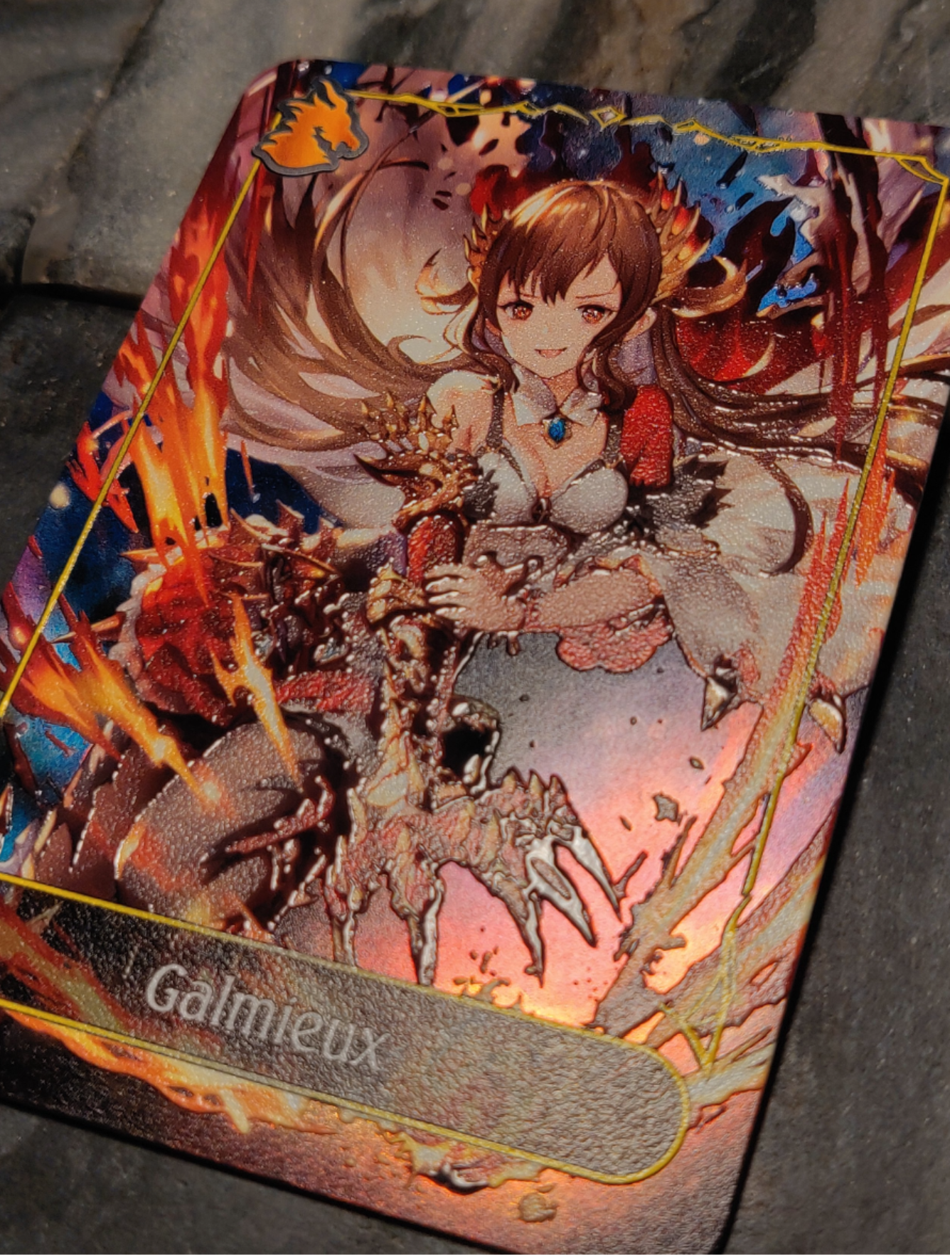 Shadowverse Full Art Textured Holographic Dragoncraft Galmieux Leader Card